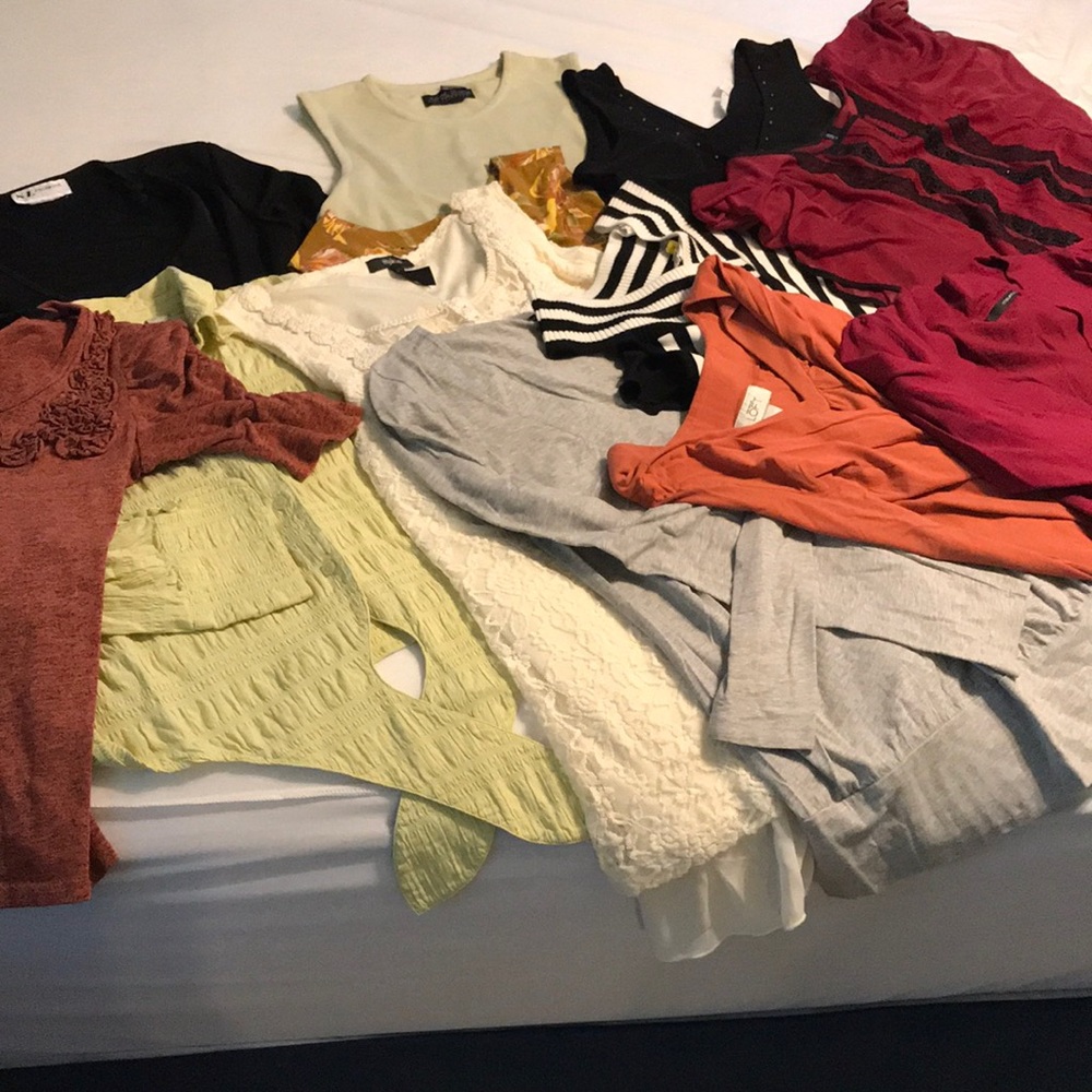 Lot Of 12 Ladies Tops From Various Makers.
